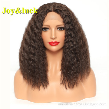 Lacefront Wholesale Wigs for Women Long Natural Water Wave Brown Ombre Blonde Ladies Lace Front Wigs Curly Synthetic Hair Wigs